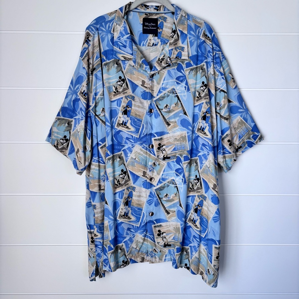Disney by Tommy Bahama Hawaiin Camp Mickey Mouse and Friends Silk Shirt 3XL - Picture 3 of 16